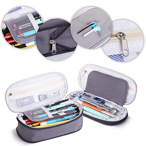 Mr. Pen- Pencil Case, Pencil Pouch, Grey, Pen Bag, Large Pencil Bag, School Supplies, Cute Pencil Bag for Kids, Fabric Mr. Pen