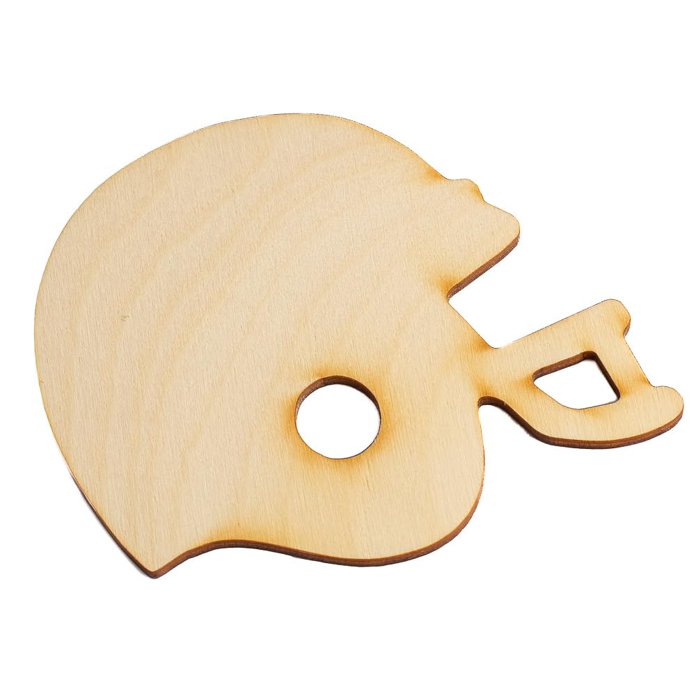 Pack of 24 Unfinished Wood Football Helmet Cutouts by Factory Direct Craft - Blank Wooden Sports Team Banquet Mascot Cheerleader Art and Craft Factory Direct Craft
