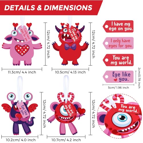 Sumind Valentine's Day Craft Kits for Kids, DIY Craft Ornament Valentine Class Game Activities Paper Craft Hanging Ornament for Valentines Day Sumind