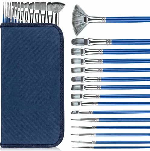 Rosmax Artist Paint Brushes-Nylon Hair and 15 Different Sizes for Acrylic Painting,Oil,Watercolor,Fabric-Great for Kids Adult Drawing Arts Crafts