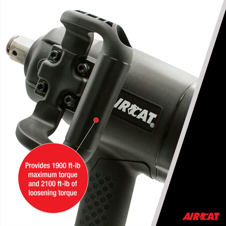 AirCat Pneumatic Tools 1870-P 1-Inch Super Duty Composite Pistol Grip Impact Wrench 2,100 ft-lbs - WoodArtSupply