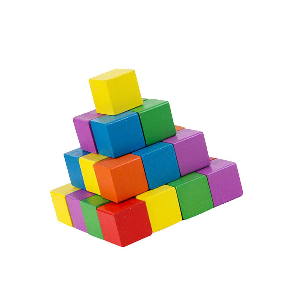 50pcs Blank Cubes unpainted Wood Blocks Wood Cube Unfinished Blocks Craft Cubes DIY Wood Blocks Wood Craft Block Square Blocks Unfinished Blank Child SUPVOX