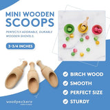 Mini Wooden Scoops 3-3/4 Inches Long, 10 Unfinished Mini Scoops for Jars, Bath Salts, Body Scrubs, Salt & Spice Containers, by Woodpeckers Woodpeckers