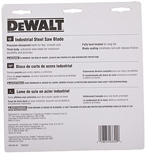 DEWALT Circular Saw Blade, 7 1/4 Inch, 68 Tooth, Metal Cutting (DW3329) - WoodArtSupply