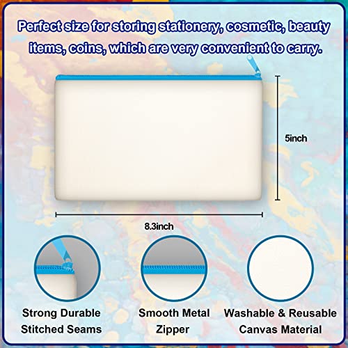 Legigo 10 Pack Blank DIY Craft Bag Canvas Pen Case Blank Makeup Bags - Canvas Pencil Bag Cotton Canvas Cosmetic Bag Multi-Purpose Travel Cosmetic Bag Legigo