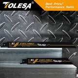 TOLESA Heavy Metal Cutting Reciprocating Saw Blades 9 Inch 14TPI Sawzall Blades for Metal Pipe, Sheet Metal, Rebar, Bi-Metal Sabre Saw Blades Better TOLESA