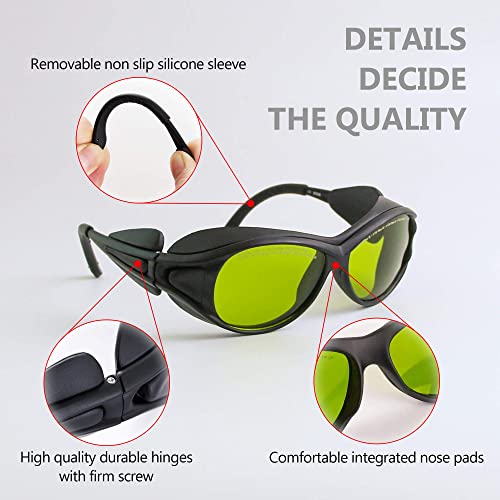 Professional 190-450&740-1100nm OD6+ Laser Safety Glassess,808nm Infrared Laser Engraving Protective Goggles;755nm,980nm, 1064nm, Industrial Safety JILERWEAR