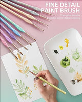 Nicpro 10PCS Micro Fine Detail Paint Brush Set, Macaron Pastel Small Miniature Fine Tip Detail Brushes Kit for Acrylic Oil Watercolor, Craft, Models, Nicpro