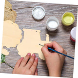 Anneome 45pcs Farm Animal Wood Piece Animal Wood Cutouts Wood Flowers Farm Animals Wooden Cutouts Craft Wood Rustic Wedding Decor Wood Toy Unfinished Anneome