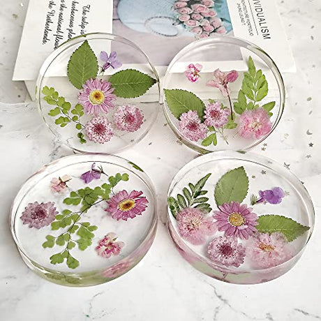RESINWORLD 6-Cavity Deep Round Coaster Molds, 4 Inches Coaster Silicone Molds for Epoxy Resin, Coaster Resin Molds for Flower Bouquet Preservation ResinWorld