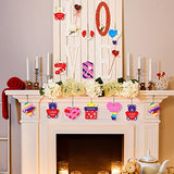 FOIMAS Valentine's Day Wooden Slices,36pcs Heart Cupid Unfinished Wood Cutout Slice Hanging Ornament with Jute Twine and Colored Pen for DIY Craft FOIMAS