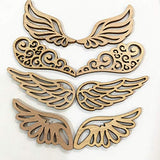 UUYYEO 80 Pcs Angel Wings Wood Slices Wooden Cutouts Unfinished Wood DIY Craft Accessories UUYYEO