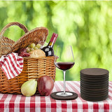 SIJDIEE 4 Inch Wood Drink Coasters, 12 Pack Round Bulk Wooden Coasters with Non-Slip Silicon Dot Stickers for Bar Kitchen Home Dinner Table Decor SIJDIEE