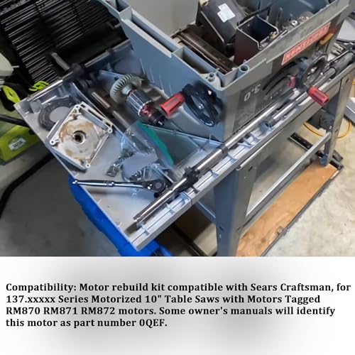RM870 RM871 RM872 Motor Armature Bearing Set for Sears Craftsman 137.XXXXXX Series Motorized Motor Rebuild Kit 10" Table Saws IGIUA
