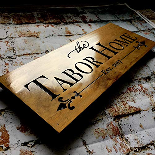 Personalized Wooden Sign Address Sign Welcome Family Cabin Established Sign - WoodArtSupply