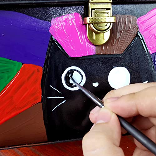 Leather Paint Set with Brushes - 12 x 30ml Acrylic Paints Leather Dye Set for Shoes Bags Boots Sneakers Jackets Car Seat Leather ARTISTIK