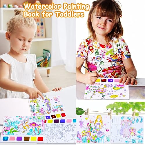 BAOXUE Water Coloring Books for Kids Ages 4-8,Paint with Water Colors Book  for Toddlers,Watercolor Painting Paper Gift for Boys Girls 2-4 Years,Arts