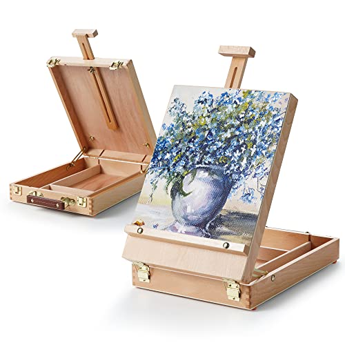 ARTIFY Adjustable Beechwood Tabletop Painting Easel, Table Sketch Box Easel, Desktop Artist Easel for Drawing (Easel Box) ARTIFY art supplies