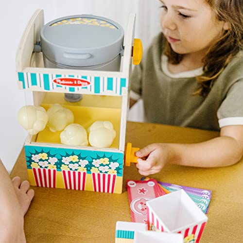 Melissa & Doug Fun at The Fair! Wooden Popcorn Popping Play Food Set - Wooden Toy, Hands On Play for Toddlers, for Boys and Girls 3+