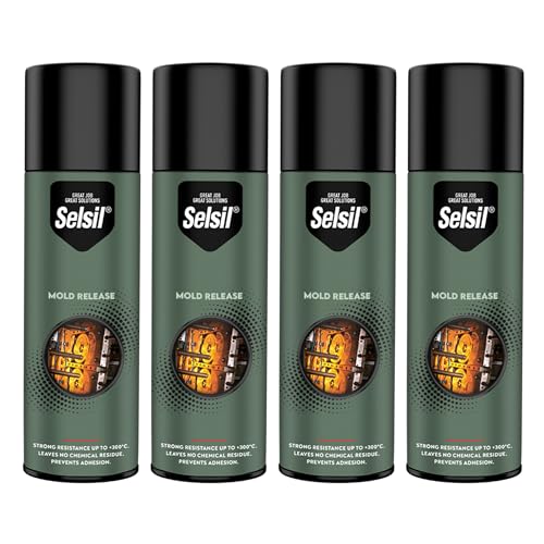SELSIL Silicone Mold Release Aerosol Spray (4 x 13.5 fl oz) Professional Resin Mold Releaser, Non-Stick, Fast-Drying & Easy Mold Removal, (Pack of 4) selsil