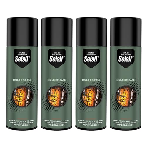 SELSIL Silicone Mold Release Aerosol Spray (4 x 13.5 fl oz) Professional Resin Mold Releaser, Non-Stick, Fast-Drying & Easy Mold Removal, (Pack of 4) - WoodArtSupply