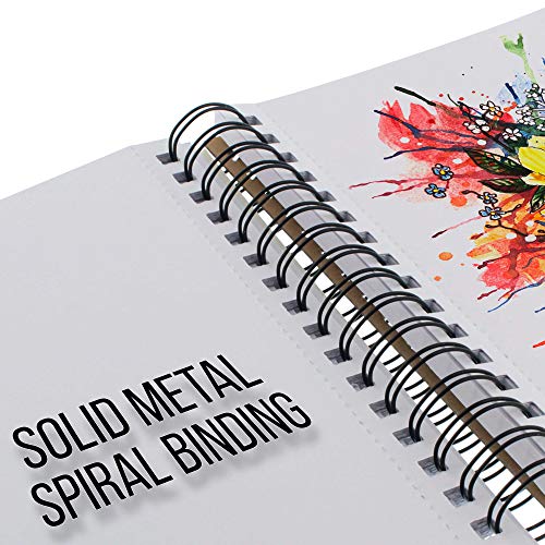 U.S. Art Supply 9" x 12" Mixed Media Paper Pad Sketchbook, 2 Pack, 60 Sheets, 98 lb (160 gsm) - Spiral-Bound, Perforated, Acid-Free - Artist U.S. Art Supply