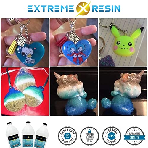 EXTREME RESIN Superior Clear Epoxy Resin Commercial Grade for General Use No VOC Self Leveling Non-Flammable 1 Gallon Kit 1:1 Extreme Resin