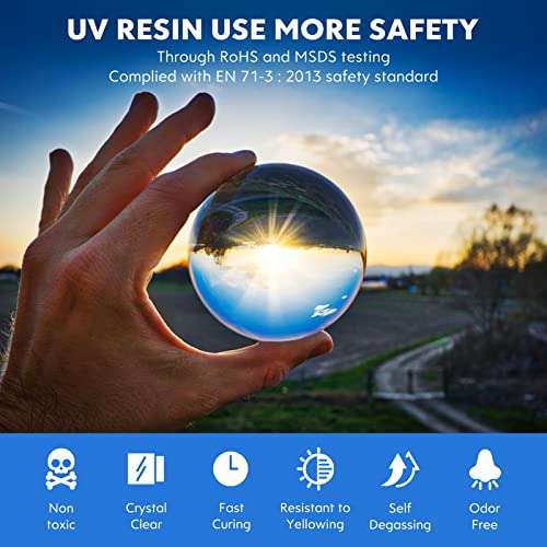 UV Resin - Wayin 200g Upgrade Ultraviolet Epoxy Resin Crystal Clear Hard Glue Solar Cure Sunlight Activated Resin for Handmade Jewelry, DIY Craft Wayin