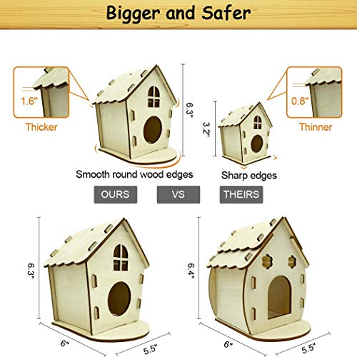 Icoodus Large Bird House Kits for Children to Build, Art Craft Wood Toys Birdhouse Kits for Kids 8-12 4-8, Make Your Own Birdhouse, Include Paints &