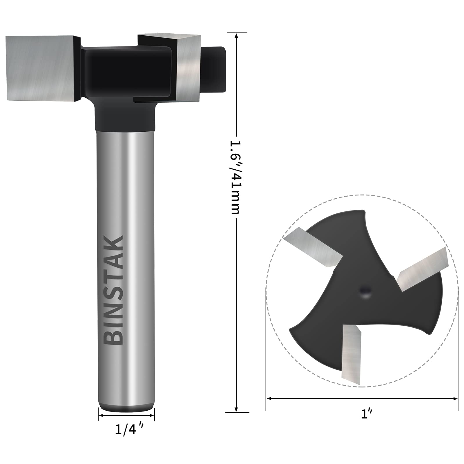 CNC Spoilboard Surfacing Router Bits, 1/4 inch Shank 1 inch Cutting Diameter, Slab Flattening Router Bit Planing Bit Wood Planing Bit Dado Planer Bit - WoodArtSupply