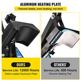 VEVOR Heat Press 6x3.75Inch Curved Element Hat Press Clamshell Design Heat Press for Hats Rigid Steel Frame No Stick Digital LCD Timer and VEVOR