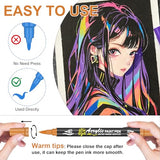 Oficrafted 60 Colors Dual Tip Acrylic Paint Pens Markers, Premium Acrylic Paint Markers with Brush and Fine Tip, Acrylic Paint Pens for Rock Oficrafted