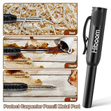 Hiboom 2 Pack Solid Carpenter Pencils with Pencil Cap and 18 Refills, Long Nose Deep Hole Mechanical Pencil Marker, Scribe Tool with Built-in Hiboom