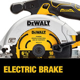 DEWALT 20V MAX* Circular Saw, 6-1/2-Inch, Cordless, Tool Only (DCS565B) DEWALT