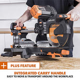 Evolution Power Tools R255SMS-DB+ 10-Inch Dual Bevel Sliding Miter Saw Multi-Material, Multipurpose Cutting Cuts Metal, Plastic, Wood 45˚-45˚ Double Evolution