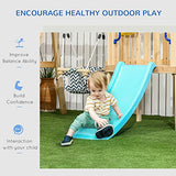 Outsunny 3 in 1 Wooden Swing Set Outdoor Playset with Baby Swing Seat, Toddler Slide, Captain's Wheel, Telescope, Kids Backyard Playground Equipment, Outsunny