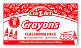 Cra-Z-art Crayon Bulk Class Pack 400ct 8 Assorted Colors Cra-Z-Art
