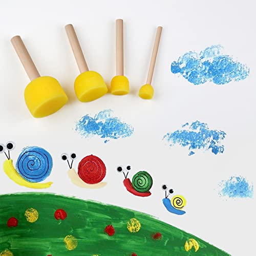 30 Pcs Round Sponges Brush Set Round Sponge Brushes for Painting Paint  Sponges for Acrylic Painting Painting Tools for Kids Arts and Crafts (4  Sizes)