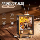 ROBOTIME Wooden Music Box 3D Puzzles for Adults DIY Model Kits to Build Book Nook Hobby Personalized Crafts Gift Home Decoration (Sunset Carnival) ROBOTIME