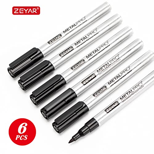 ZEYAR Permanent Marker Pens, Extra Fine Tip(1mm), Waterproof & Smear Proof ink, Aluminum Barrel, Quick Drying- Great on Plastic,Wood,Stone,Metal and - WoodArtSupply