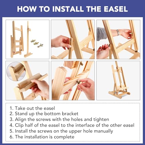 ESRICH Acrylic Paint Set,64PCS Painting Supplies with Wooden Easel,Paint Brushes,36Colors Acrylic Paint, Canvases,Palette,Paint Knives Etc,Painting ESRICH