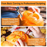 Shuttle Art 35 PCS Halloween Pumpkin Carving Kit, 11 PCS Professional Stainless Steel Pumpkin Carving Tools with 10 Stencils and 12 Electronic Shuttle Art