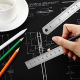 6 Inch Stainless Steel Ruler Flexible Aluminum Ruler for Excellent Precision and Accuracy 2 Pack. Miular