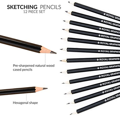 Royal & Langnickel SPEN-12 Essentials Sketching Pencil Set, 12-Piece - WoodArtSupply