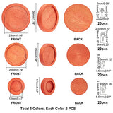 PH PandaHall 30pcs Flat Round Wooden Pendant 3 Sizes Blank Pendant Trays Wood Bezel Pendant with 40pcs Screw Eye Pin Peg Bails 40pcs Ice Pick Pinch PH PandaHall