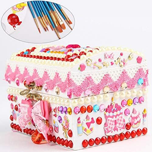 Aulufft 12 Piece Unfinished Wood Treasure Chest Decorate Wooden Mini Treasure Boxes with Locking Clasp for DIY Projects,Home Decor,Party