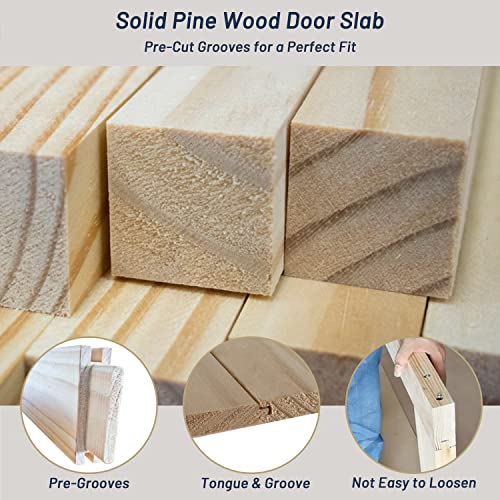 Brosisincorp 36 x 84 inch Barn Door with 6.6ft Hardware Kit Included, Unfinished Solid Pine Wood Sliding Barn Doors Panel for Interior, Easy to Brosisincorp