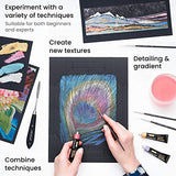 Arteza Gouache Painting Art Set, Metallic Gouache Paint 12 and Foldable Black Canvas Paper Bundle, DIY Kit, Art Supplies for Artists & Beginners, Art ARTEZA