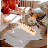 TEHAUX Box Wooden Pencil Case Desk Organizers Jewelery Storage Case Unpainted Pen Case Unfinished Wood Case Pencil Container Wood Pencil Case Pencil TEHAUX