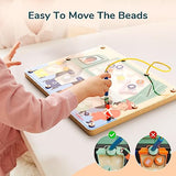 TOP BRIGHT Wooden Magnetic Wand Maze Board for 3 4 5 Years Old, Wooden Activity Board, Learning Color Recognition Magnetic Beads Fidget Toys for Kids TOP BRIGHT